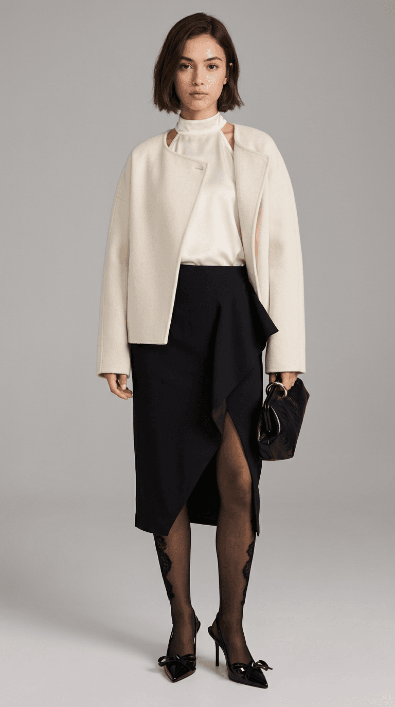 After Work Dining — ein Stylisten-Outfit, auf einem Model gerendert.