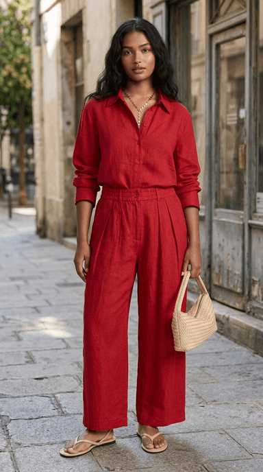 Summer Linen Lunch — casual outfit styled by Lookora