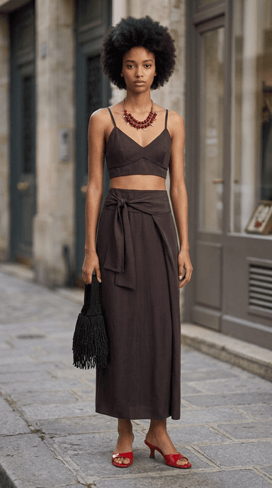 Beach Resort Sundowners — minimalist outfit styled by Lookora