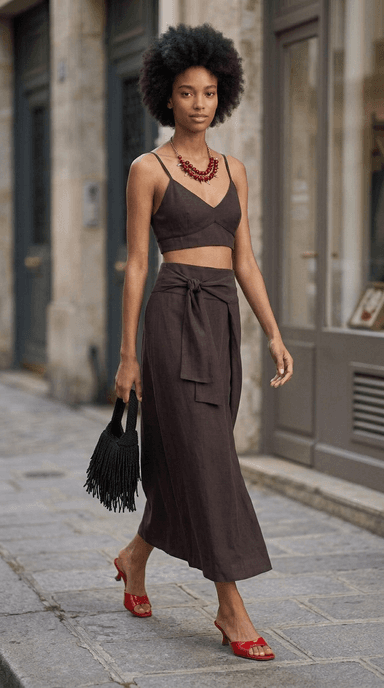Beach Resort Sundowners — minimalist outfit styled by Lookora