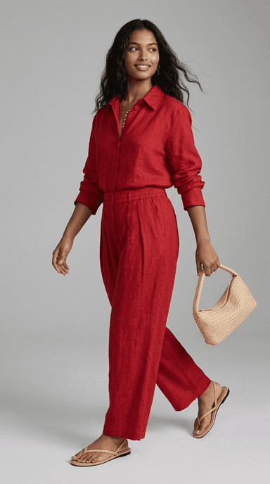 Summer Linen Lunch — casual outfit styled by Lookora