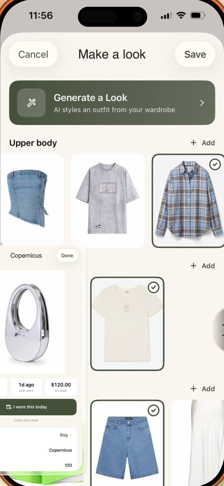 Lookora detecting individual garments from a single photo to build a digital wardrobe.